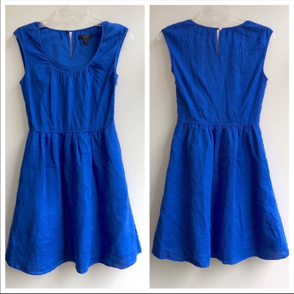 J.Crew Blue Cap Sleeve Dress - Picture 2 of 8